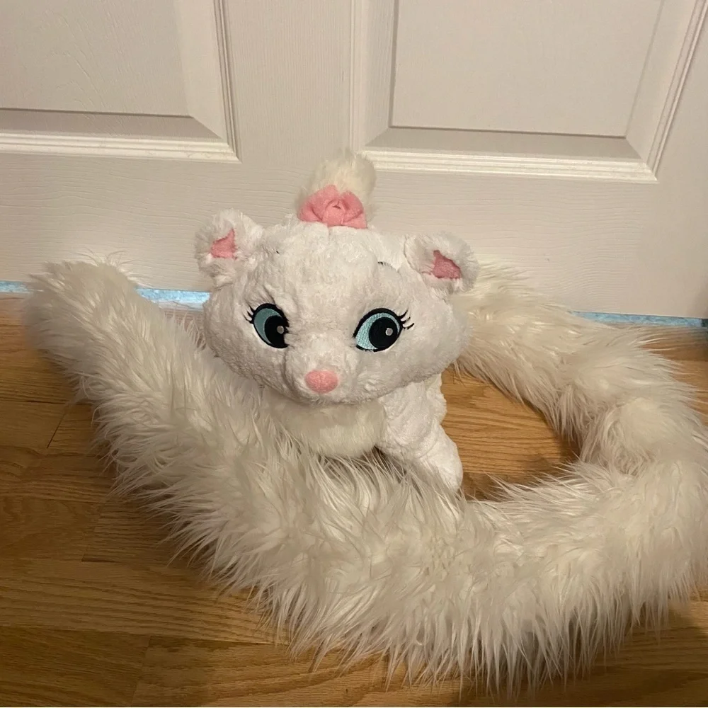 Disney Aristocats Marie Plush Animal Cat Stuffed Extra Long Tail Kids Toy White